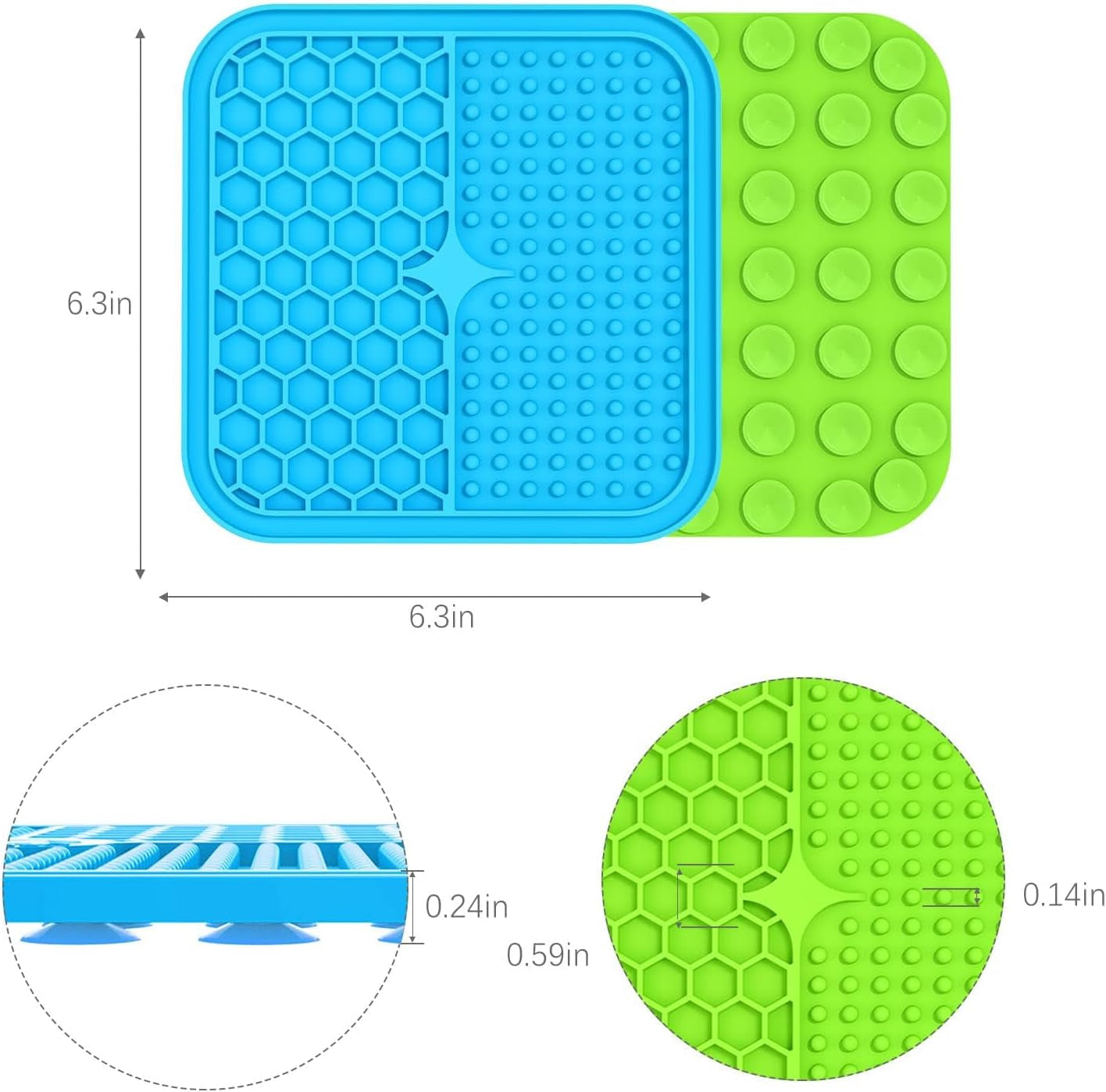 Small Dog & Cat Lick Mat 2-Pack – 49-Cup Suction, Food-Grade Silicone