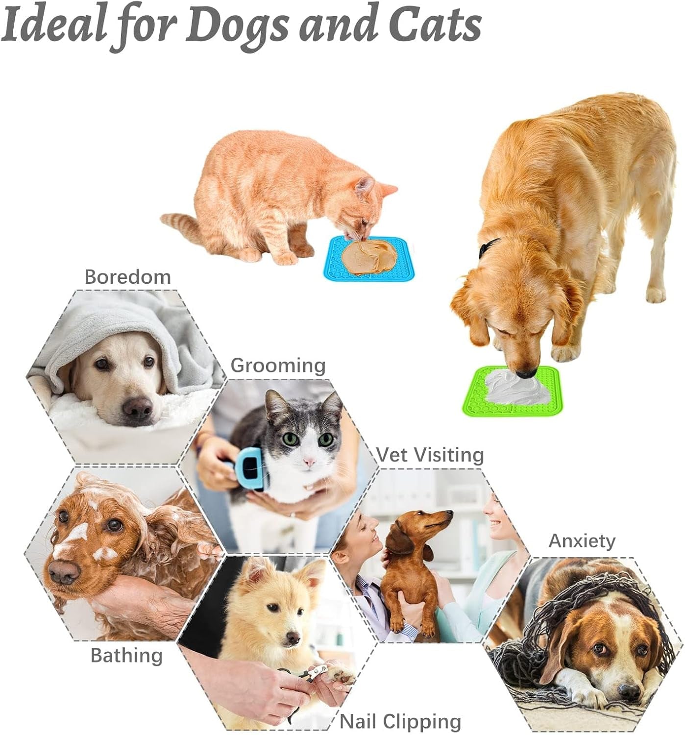 Small Dog & Cat Lick Mat 2-Pack – 49-Cup Suction, Food-Grade Silicone
