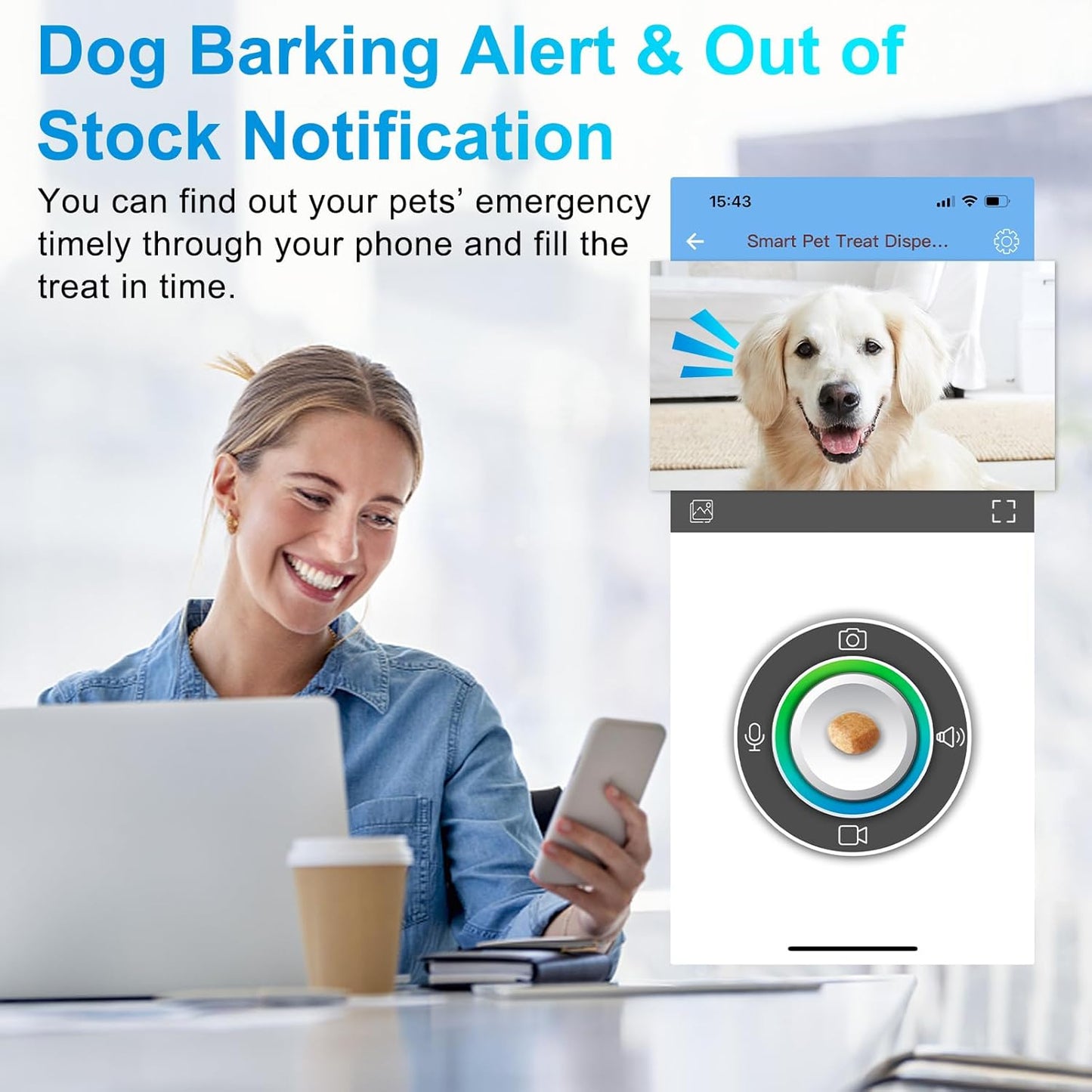 Pet Camera Treat Dispenser - 1080P HD Cat / Dog Cam, 5G WiFi, 2-Way Audio, Alexa Compatible