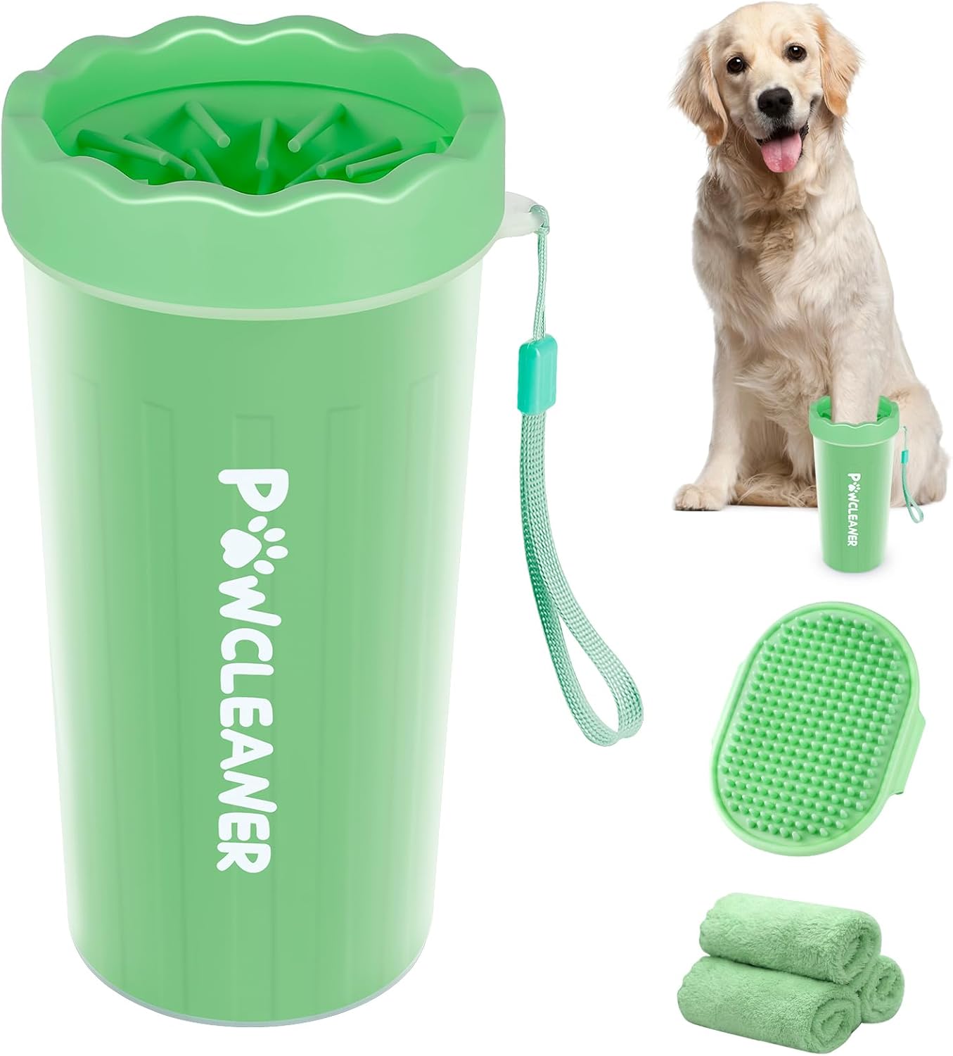 Dog Paw Cleaner Cup – Soft Silicone Bristles, 3 Towels, 3 Sizes, 9 Colors