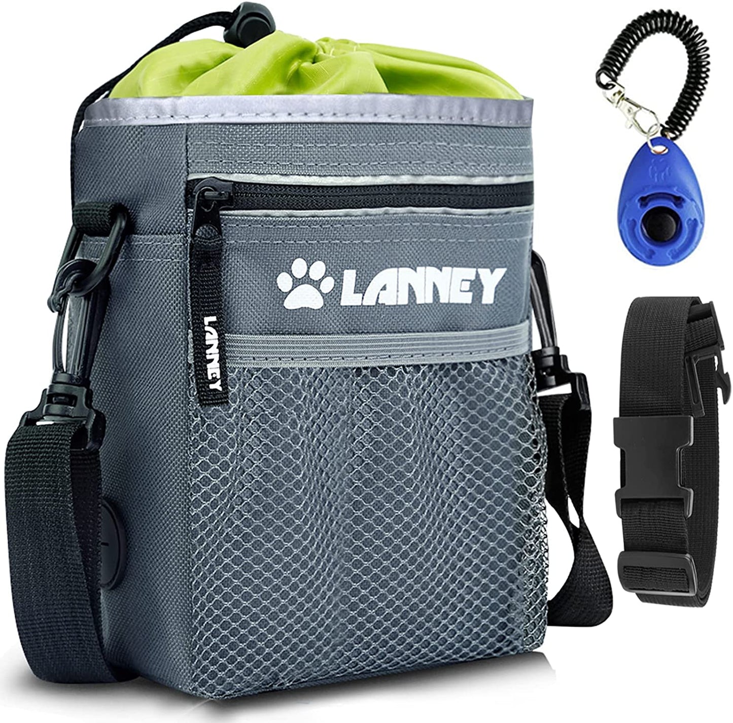 Dog Treat Pouch with Waist Belt & Drawstring – 600D Polyester Oxford