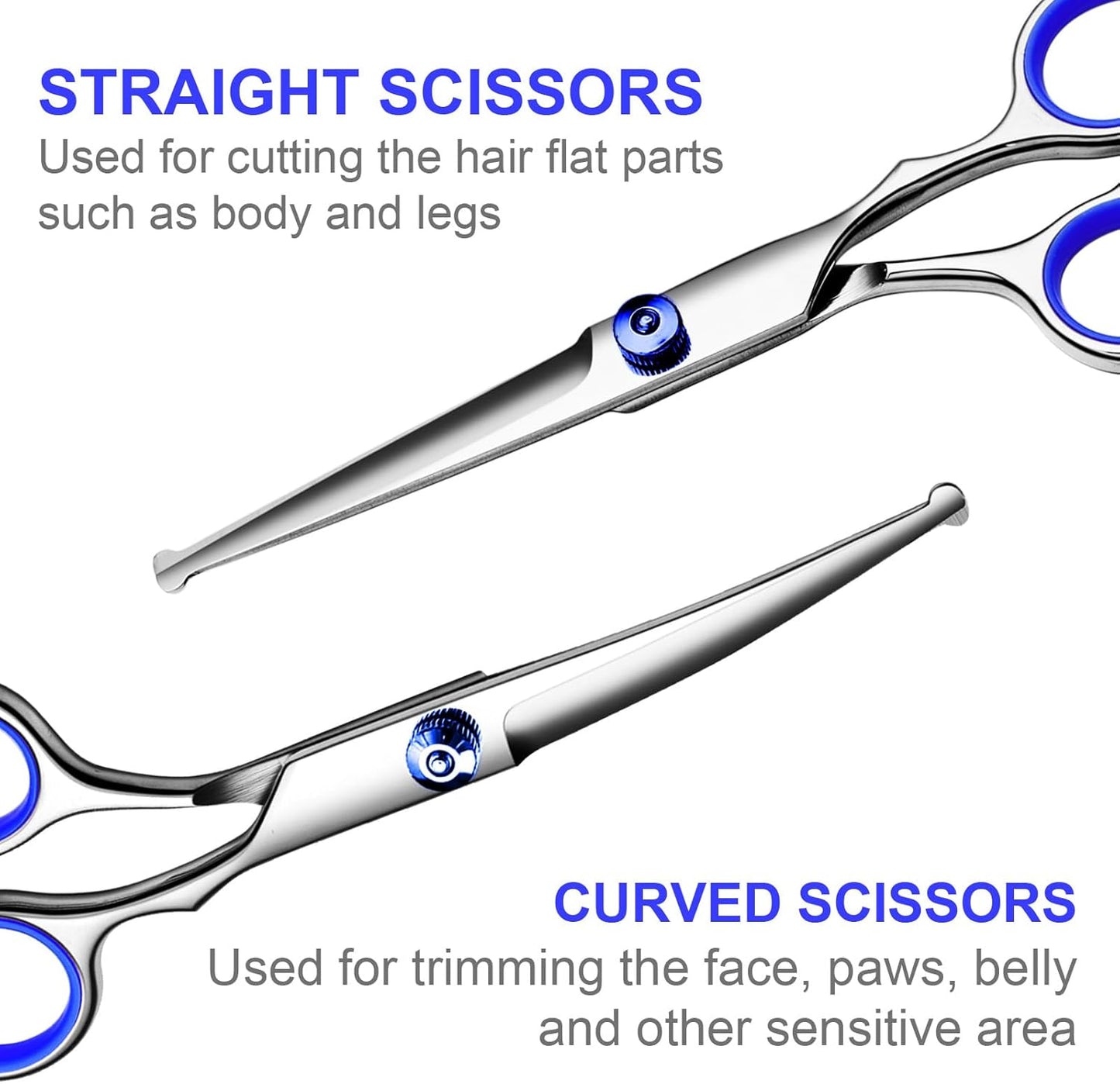 Dog Grooming Scissors Kit – 5-in-1 Titanium Coated Professional Shears