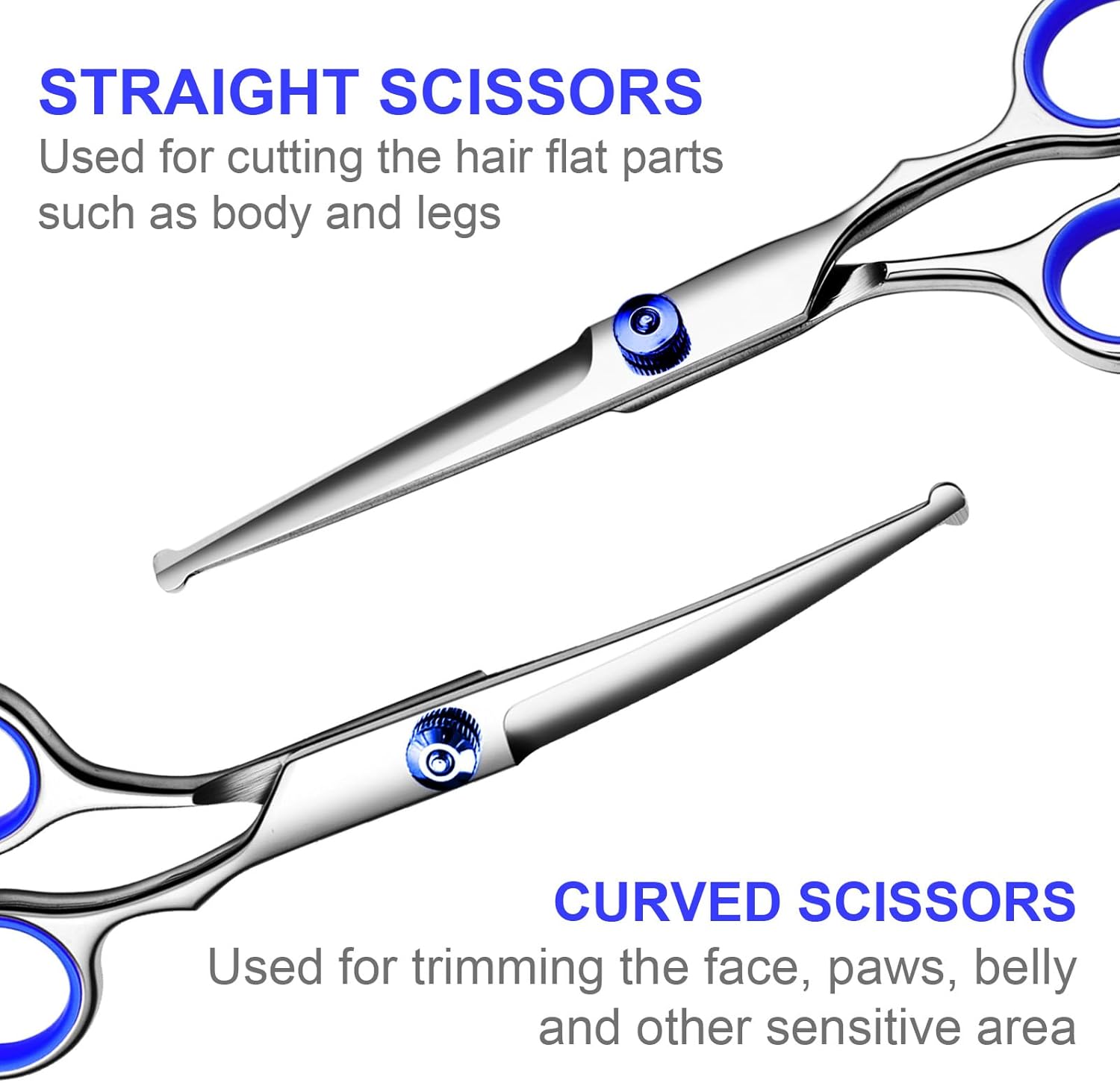 Dog Grooming Scissors Kit – 5-in-1 Titanium Coated Professional Shears