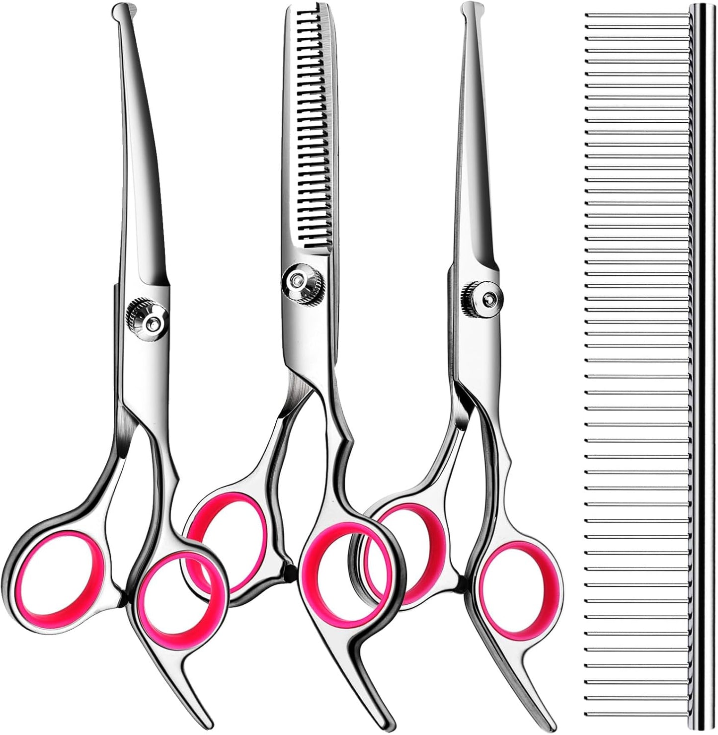 Dog Grooming Scissors Kit – 5-in-1 Titanium Coated Professional Shears