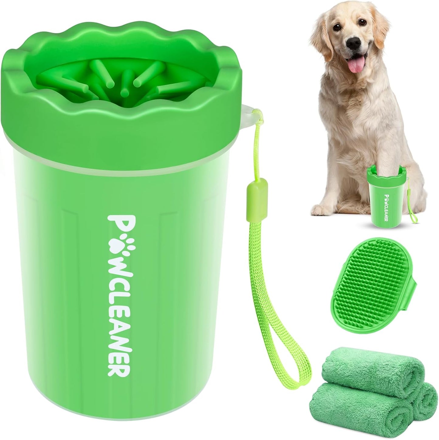 Dog Paw Cleaner Cup – Soft Silicone Bristles, 3 Towels, 3 Sizes, 9 Colors