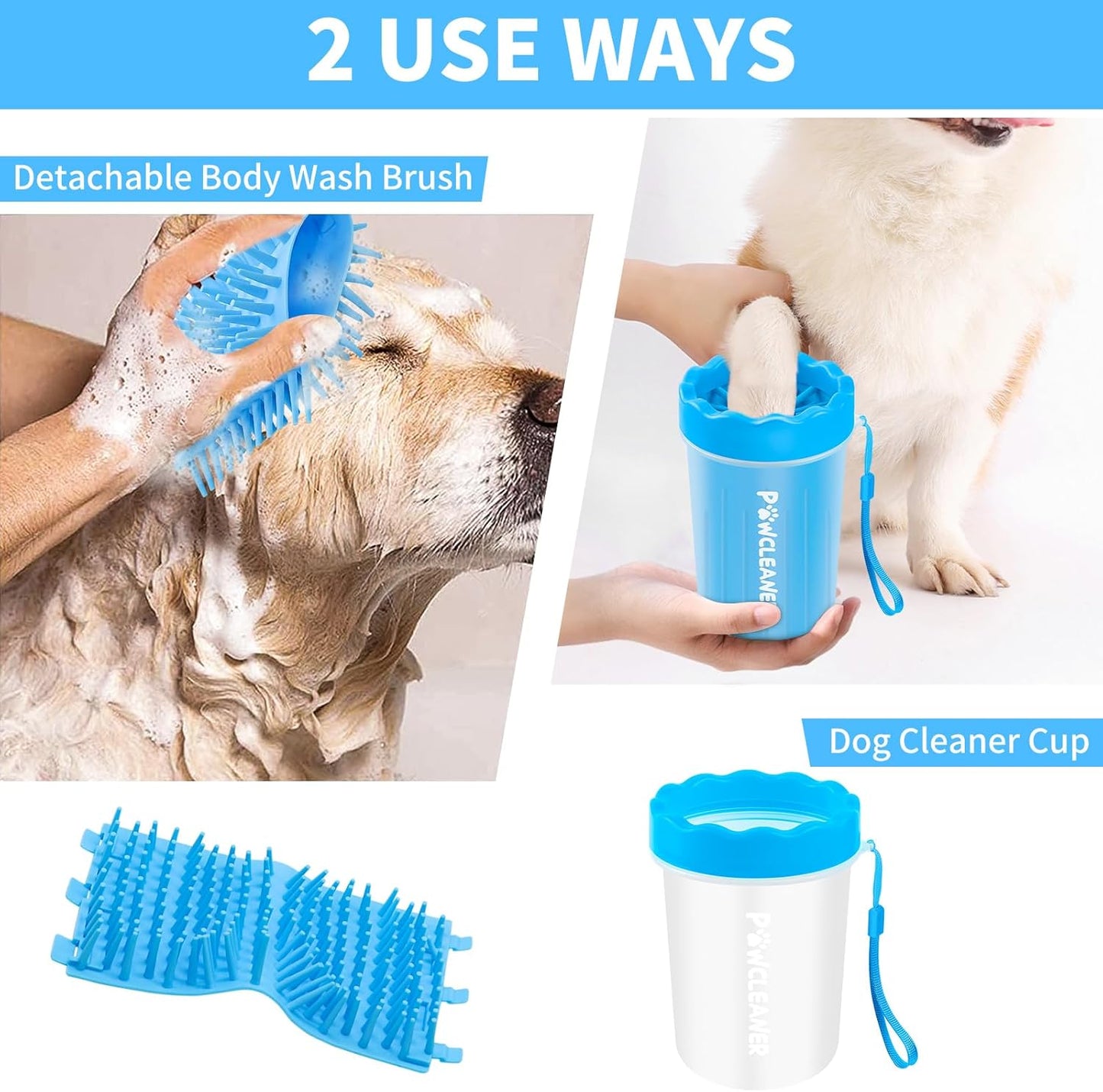 Dog Paw Cleaner Cup – Soft Silicone Bristles, 3 Towels, 3 Sizes, 9 Colors
