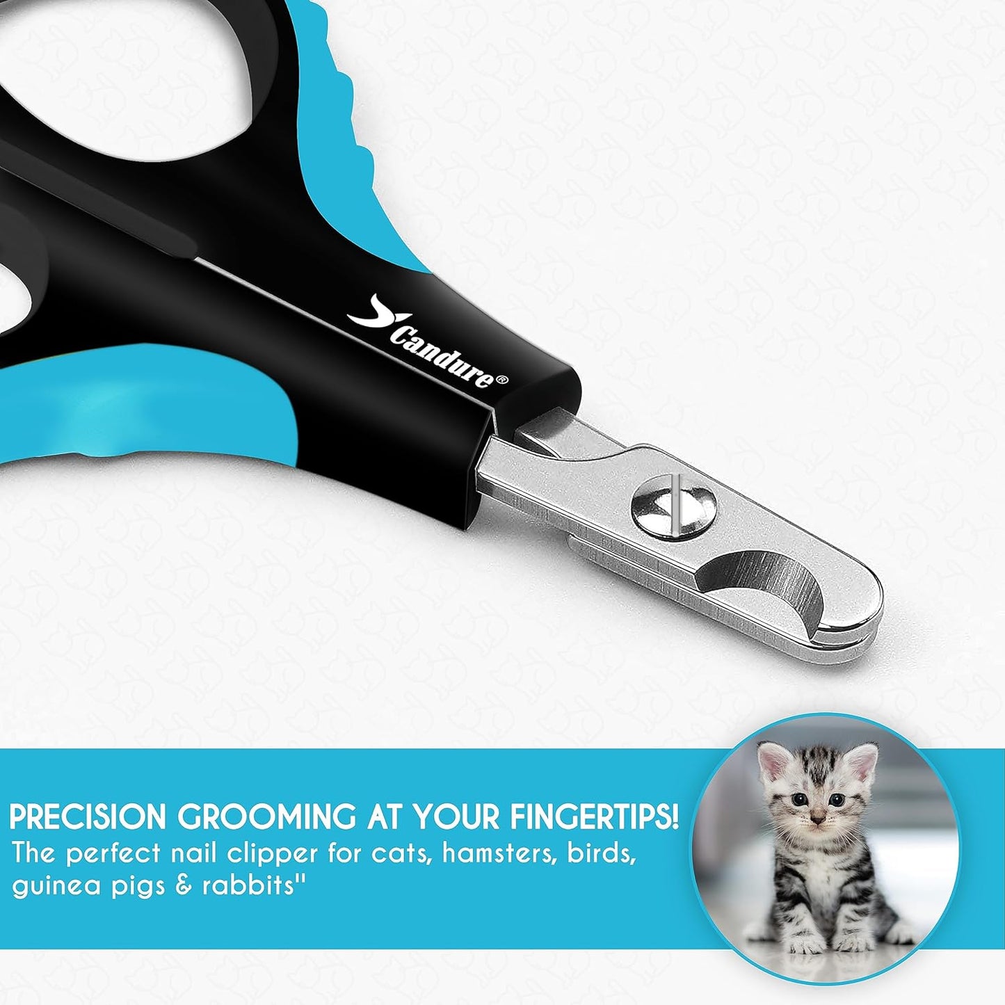 Cat & Puppies Nail Clippers – Stainless Angled Blades & Non-Slip Grip