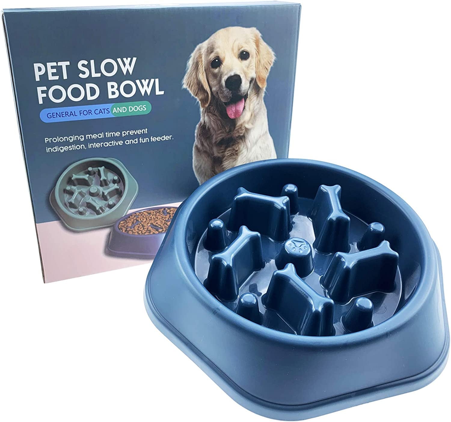 Slow Feeder Dog Bowl for Small & Medium Dogs – Non-Slip Anti-Gulping Maze