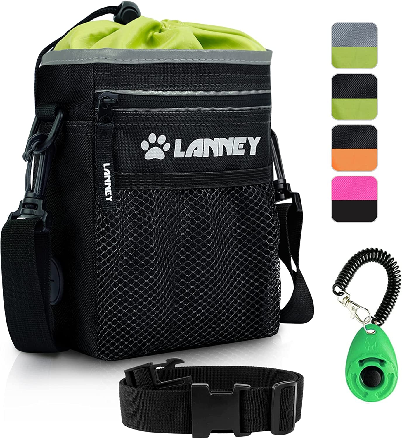 Dog Treat Pouch with Waist Belt & Drawstring – 600D Polyester Oxford