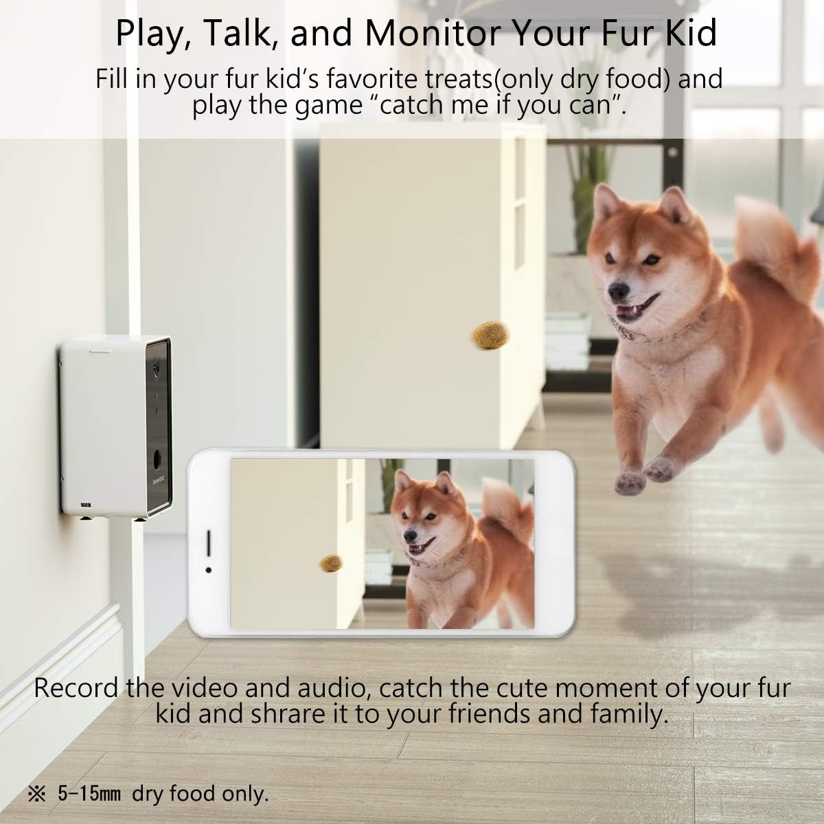 Pet Camera Treat Dispenser - 1080P HD Cat / Dog Cam, 5G WiFi, 2-Way Audio, Alexa Compatible