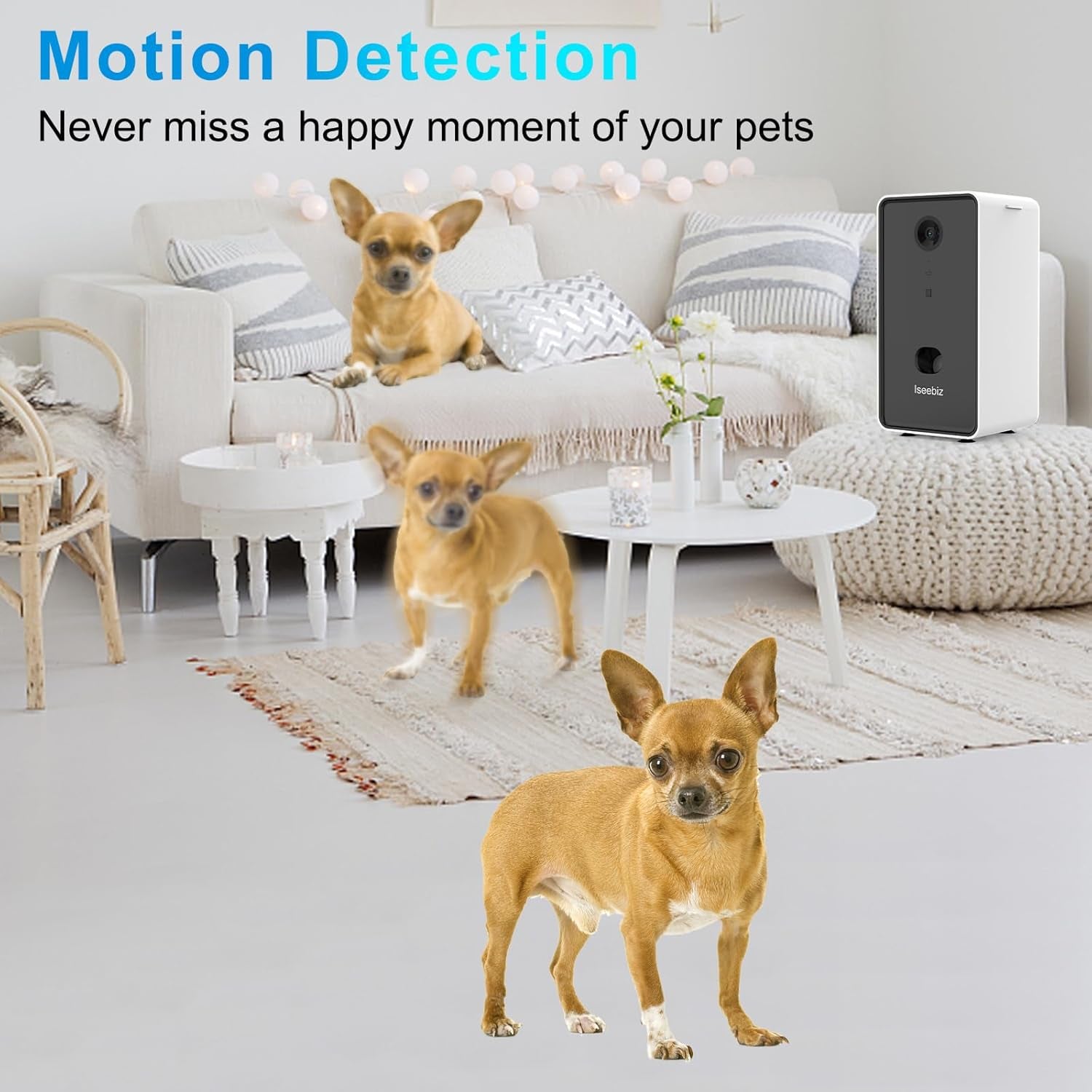 Pet Camera Treat Dispenser - 1080P HD Cat / Dog Cam, 5G WiFi, 2-Way Audio, Alexa Compatible