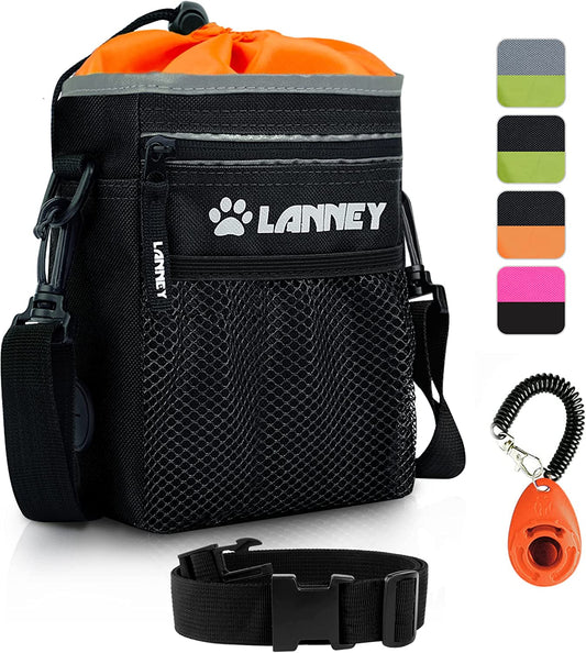 Dog Treat Pouch with Waist Belt & Drawstring – 600D Polyester Oxford