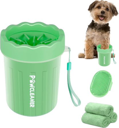 Dog Paw Cleaner Cup – Soft Silicone Bristles, 3 Towels, 3 Sizes, 9 Colors