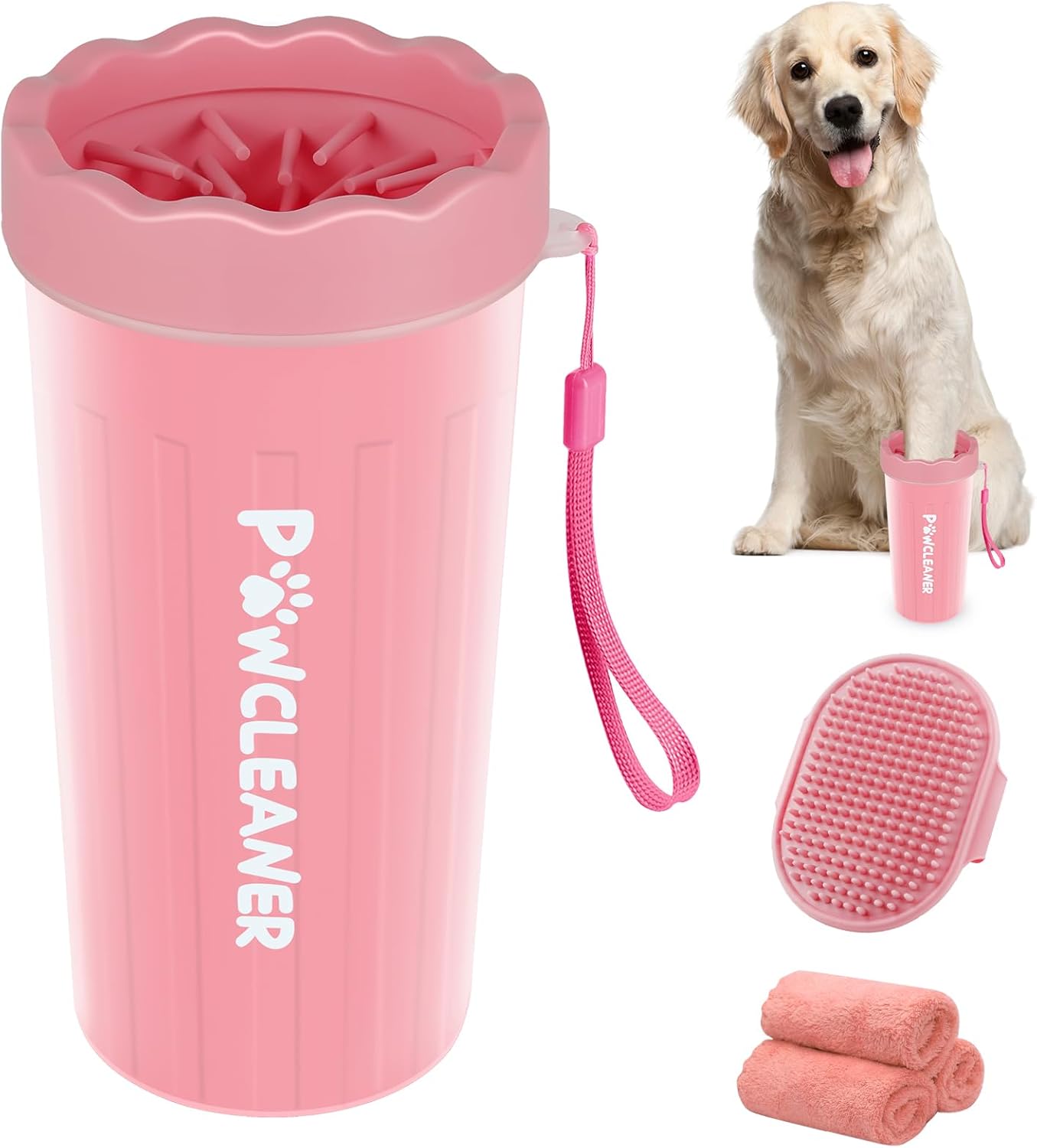 Dog Paw Cleaner Cup – Soft Silicone Bristles, 3 Towels, 3 Sizes, 9 Colors