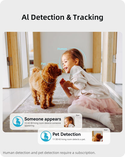 Indoor Security Camera 2K 360° Wi-Fi Pet, Puppy & Baby Monitor | 5 GHz, Alexa-Compatible