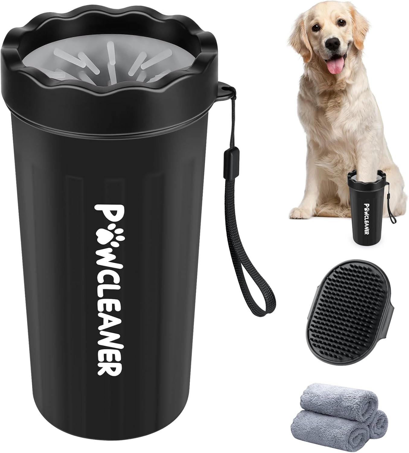 Dog Paw Cleaner Cup – Soft Silicone Bristles, 3 Towels, 3 Sizes, 9 Colors