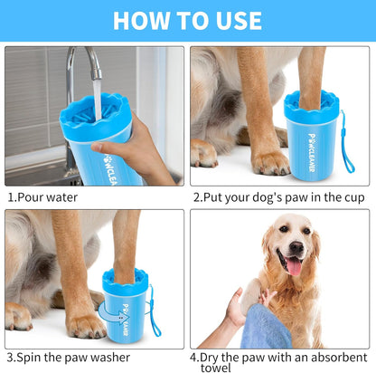Dog Paw Cleaner Cup – Soft Silicone Bristles, 3 Towels, 3 Sizes, 9 Colors
