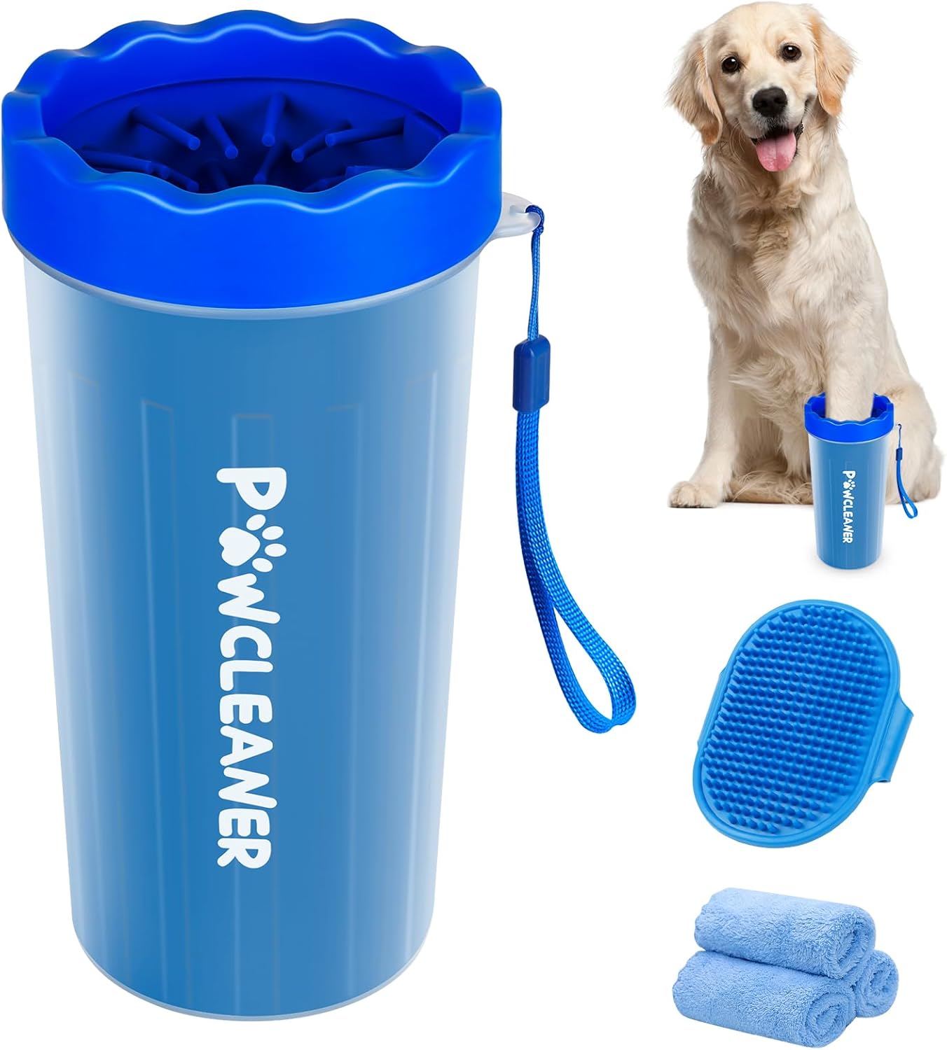 Dog Paw Cleaner Cup – Soft Silicone Bristles, 3 Towels, 3 Sizes, 9 Colors