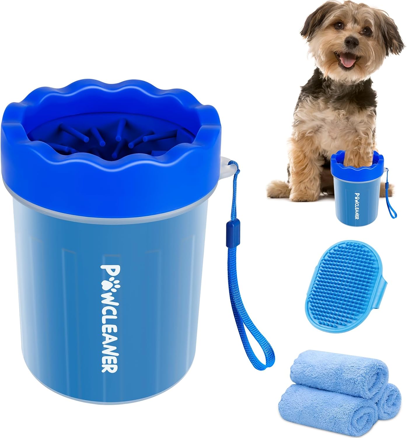 Dog Paw Cleaner Cup – Soft Silicone Bristles, 3 Towels, 3 Sizes, 9 Colors