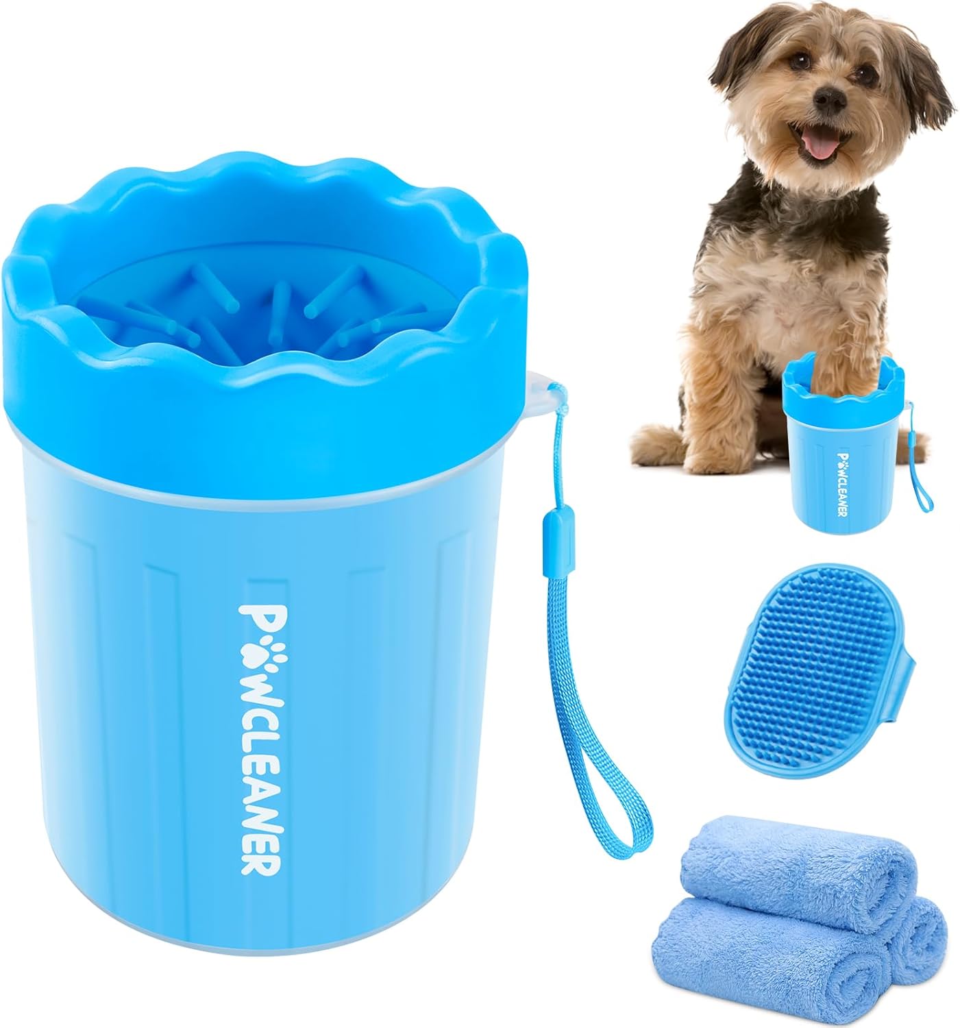 Dog Paw Cleaner Cup – Soft Silicone Bristles, 3 Towels, 3 Sizes, 9 Colors
