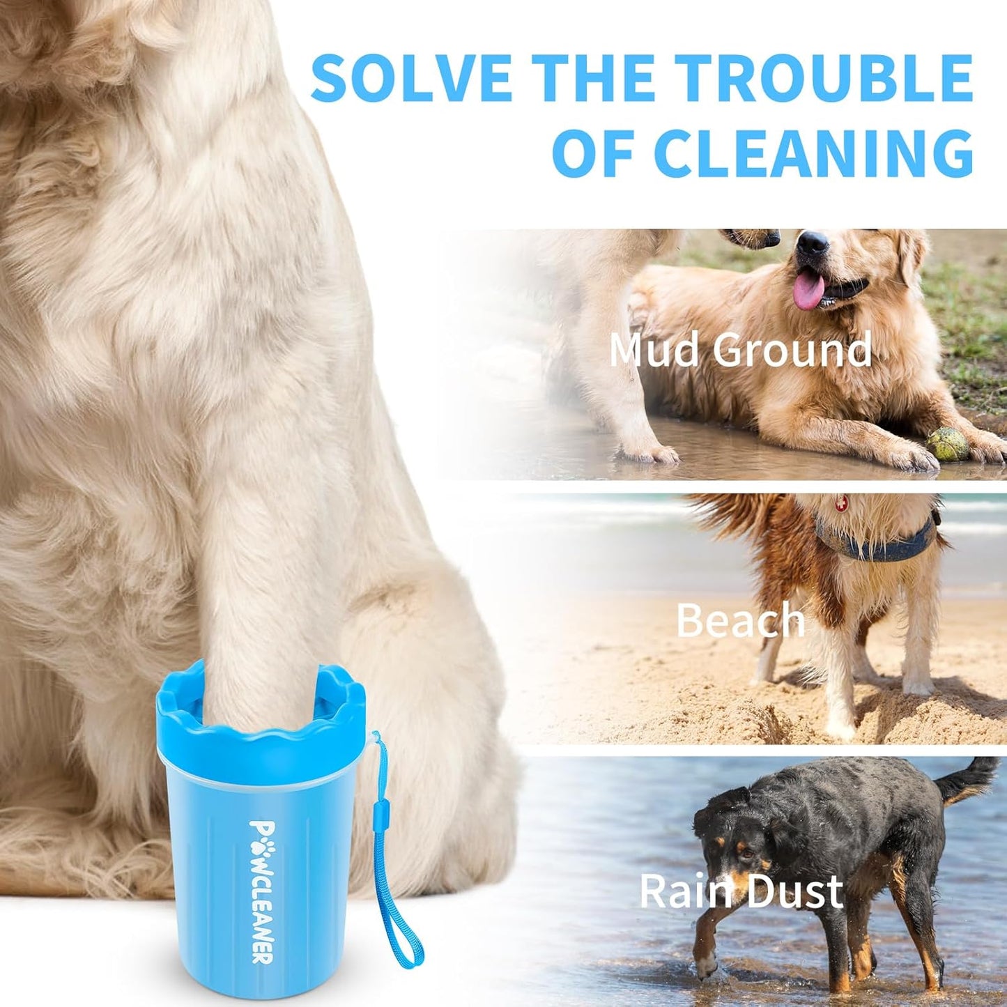 Dog Paw Cleaner Cup – Soft Silicone Bristles, 3 Towels, 3 Sizes, 9 Colors
