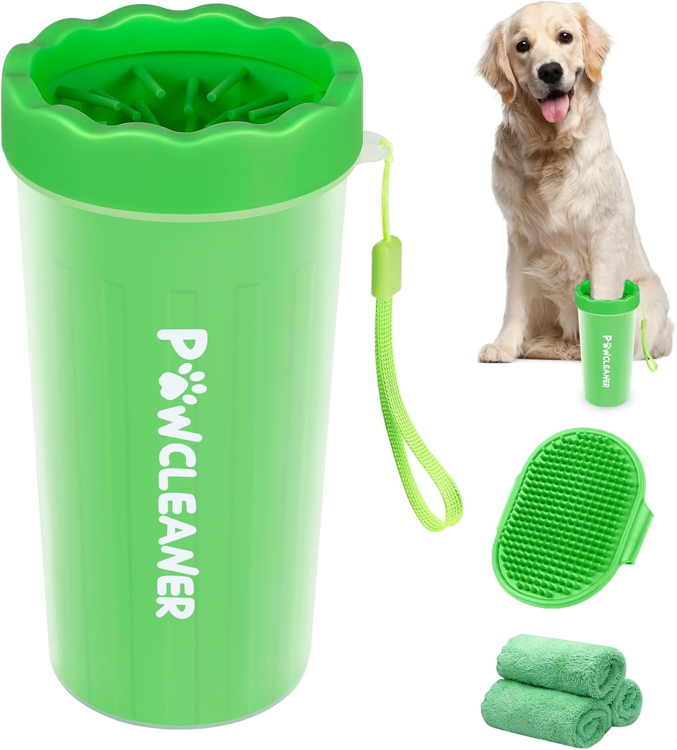 Dog Paw Cleaner Cup – Soft Silicone Bristles, 3 Towels, 3 Sizes, 9 Colors