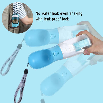 Dog Water Bottle & Food Container – Leak-Proof Travel Bowl with Poop Bag Holder