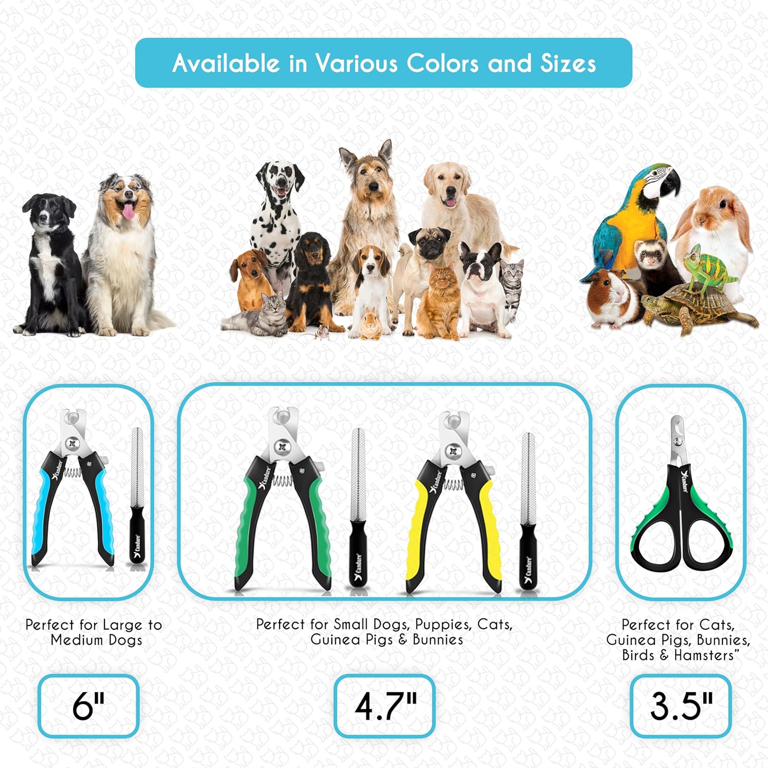 Cat & Puppies Nail Clippers – Stainless Angled Blades & Non-Slip Grip
