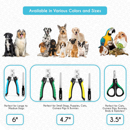 Cat & Puppies Nail Clippers – Stainless Angled Blades & Non-Slip Grip