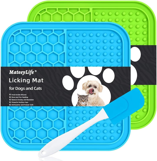 Small Dog & Cat Lick Mat 2-Pack – 49-Cup Suction, Food-Grade Silicone