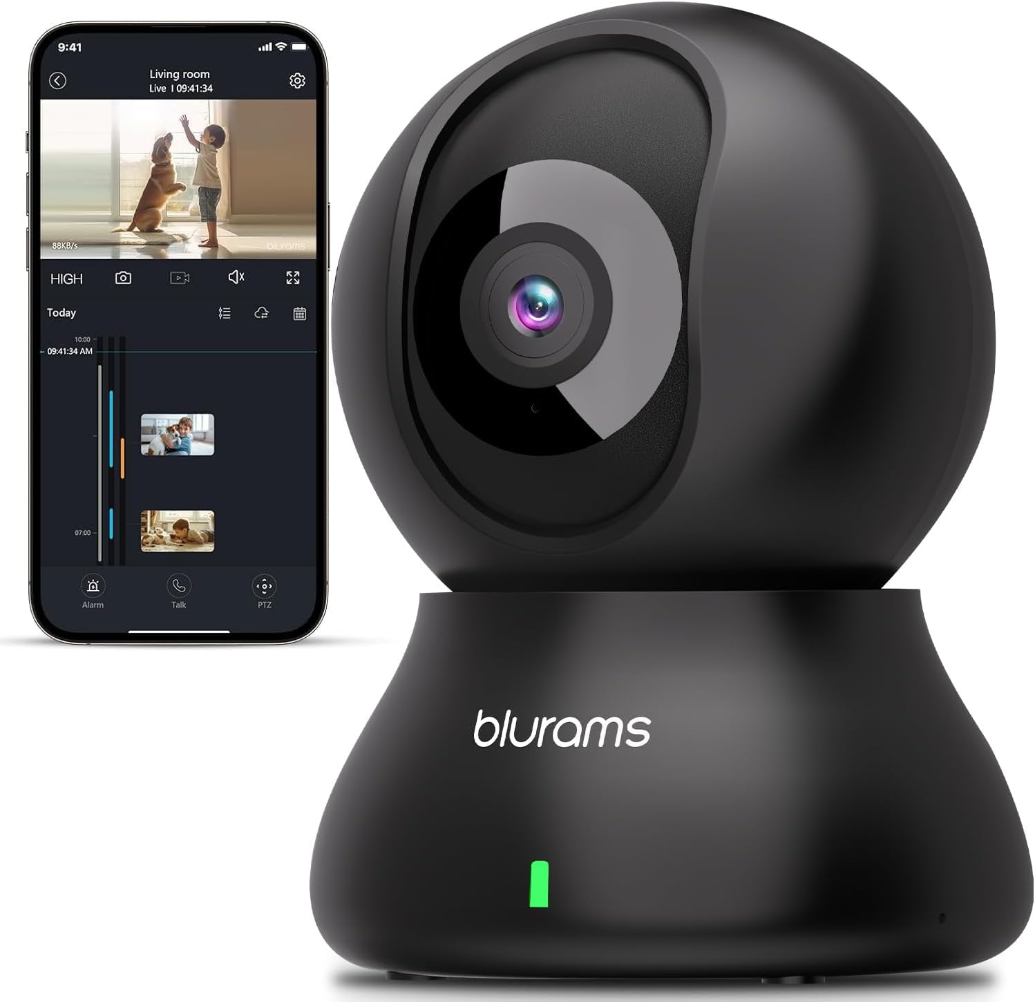 Indoor Security Camera 2K 360° Wi-Fi Pet, Puppy & Baby Monitor | 5 GHz, Alexa-Compatible